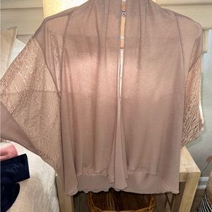 Tan shawl, light weight sweater